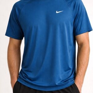 Nike Swim Dri-FIT Short Sleeve Tee in Royal Blue